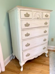 Custom Painted Queen Anne Tall Chest Of Drawers