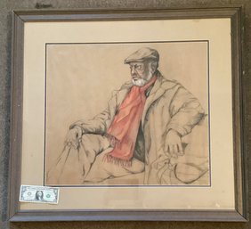 Vintage Charcoal Drawing By The Late Barbara Dahlin