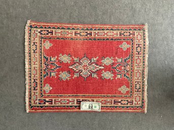27 X 37 Handmade Persian Carpet Geometric Pattern 1930s