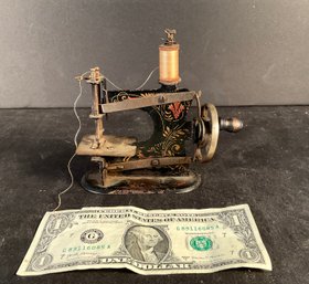 Antique Miniature Childs Sewing Machine Circa 1900 Working & All Original
