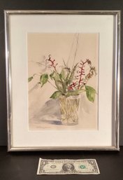 Original Watercolor On Paper By Elwood G. Bengert Still Life Of Flowers In A Vase