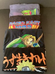 4 Great T-shirts With Mario, Zim,  Ichiraku,  And Zelda. Logos
