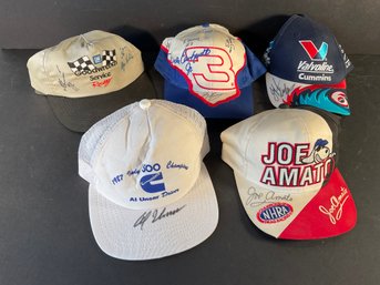 5 Autographed NASCAR HATS UNUSED #3 Dale Earnhardt All Autographed