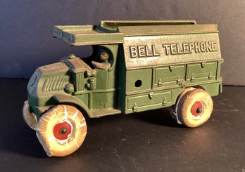 Antique Bell Telephone Iron Truck  With Interesting Manufacture Casting