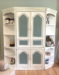 Chalk Paint Decorated Three Section Bookcase Cabinet Combination