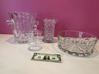 4 Quality Crystal Table Items.