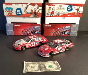 NASCAR 2 Diecast Cat In The Hat  1:24 Scale Stock Car , And Michael Waltrip Stock Cars!