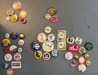 Vintage Womens Rights Protest Pin Back Buttons