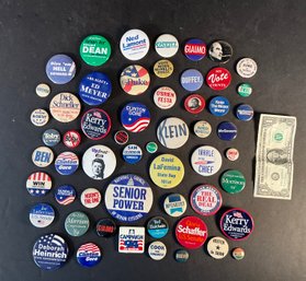 56 Vintage Political Pin Backs  All Sizes