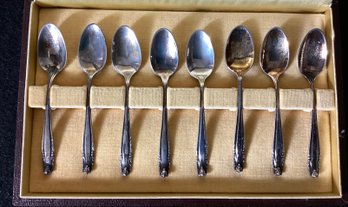 Eight Sterling SilverEight Sterling Silver Demitasse Spoons From The Wallace Silver Company In Original Box