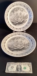 2 Complimentary Plates From The Norwegian America Line City Of Agra Dinner Plates