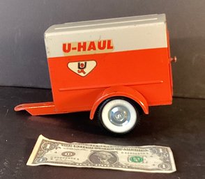 Vintage Pressed Steel U-Haul Short Trailer With 2 Wheels/whitewall Tires.