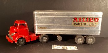 Vintage Wyandotte  Allied Van Lines Pressed Steel Cab And Pressed Aluminum Tractor Trailer