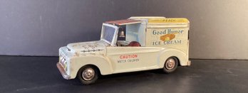 Vintage 1950s Japan Tin Good Humor Ice Cream Truck With Retractable Awning