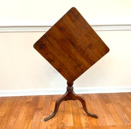 Applewood Or Wild Cherrywood Tip Top Table/ Candlestand Circa 1780-1800