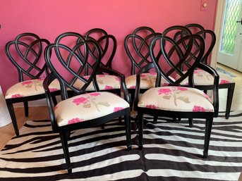 6 Ethan Allen French Style Loop Back Dining Chairs