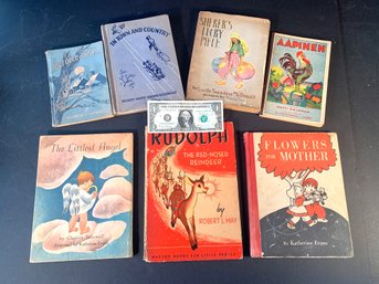 7 Vintage Children's Books  Illustrated