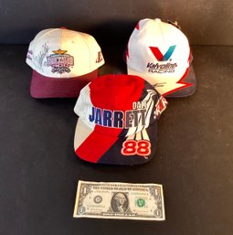 NASCAR 3 Sports Hats (1 Signed By Robert Pressley/Mark Martin/Dale Jarrett!