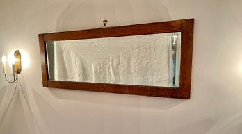 Antique Oak Beveled Glass Overmantle Style  Mirror