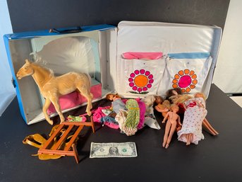 Vintage Barbie  Double Doll Case With Contents 1968 X 1970s