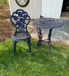 Victorian Style Cast Iron Patio Table And Chair