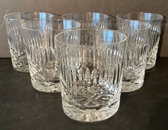 6 Heavy Cut Glass Whisky/Bourbon Tumblers