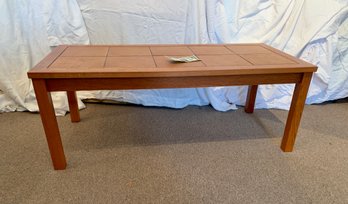 Danish Modern Tile Top Teak Wood Coffee Table  44 X 20 X 17