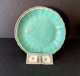 Antique Chinese Green Porcelain Crocuse Bowl  Lotus Shape