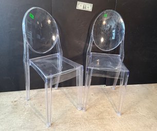 Pair Of Lucite Side Chairs Mid Century Style