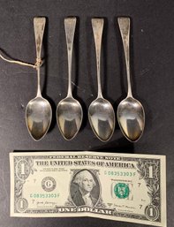 4 American Coin Silver Spoons Baltimore Markings Circa 1850