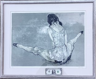 Jean Leon Jansen Signed Aquatint/lithograph  Of A Dancer Resting