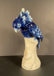 Antique Frankenthal Porcelain Blue Parrot