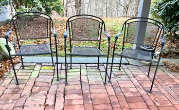 3 Russel Woodard Mid Century Wrought Iron Chairs