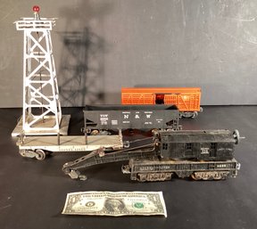 Lionel Train Cars, Tower And Crane