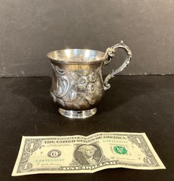 Antique American Coin Silver Mug/can N. Harding Boston # 6