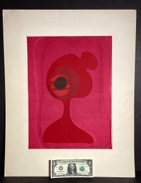 Mid Century Signed/dated Abstract Lithograph From 1964