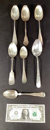 7 Antique Sterling Silver  Spoons #6