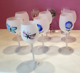 10 Piece Group Of Hand Painted Glasses