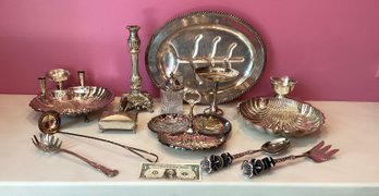 12 Piece Lot Of Silver Plate Items
