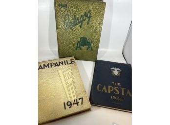 LOT OF 3 VINTAGE YEARBOOKS (1946, 1947, 1948)