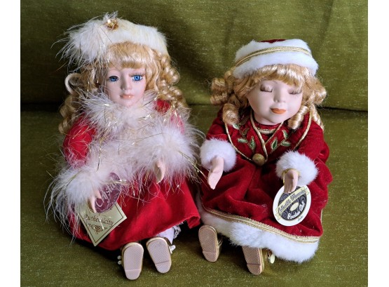 Pair Of Wind-up Musical And Moving Dolls