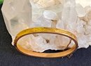 Antique Gold Hinged Bangle Bracelet With Safety Chain Tests 14K