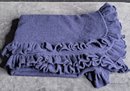 Stunning Navy Wool And Cashmere Ruffled Shawl From Charter Club