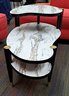 MCM Formica Top Three Tier End Table W/ Brass Fittings