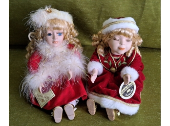 Pair Of Wind-up Musical And Moving Dolls