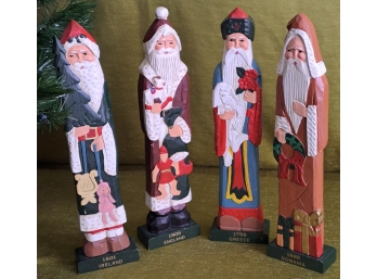 Vintage Wooden Father Christmas Statues