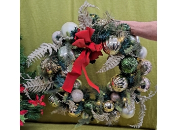 Two Huge Lighted Wreaths