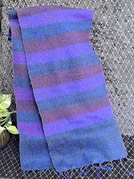 Rich Blues And Purples Wool Scarf Made In Nepal