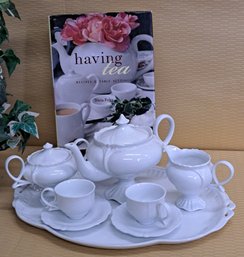Porcelain Tea Set W/'Having Tea' Book