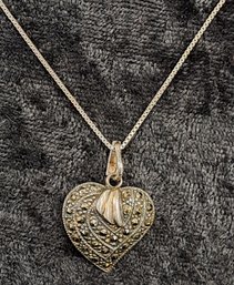 A Sweet Heart In Sterling And Marcasite